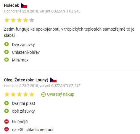 Recenze a zkušenosti s autoledničkou Guzzanti GZ-24E na Alze