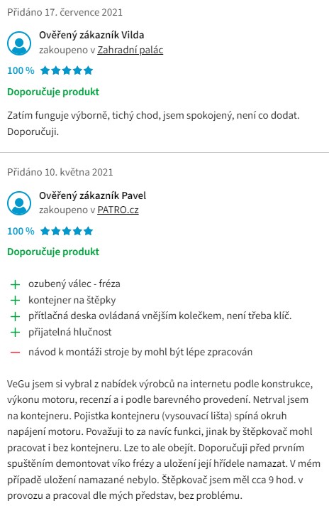 Recenze a zkušenosti s drtičem větví VeGA LSG 2812