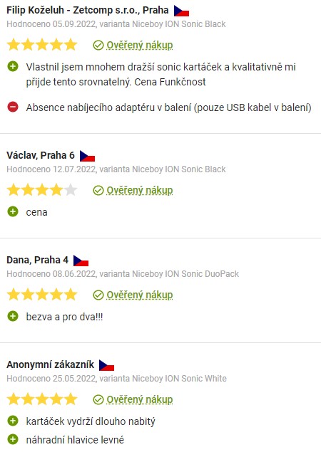 Recenze a zkušenosti se zubním kartáčkem Niceboy ION Sonic na Alze