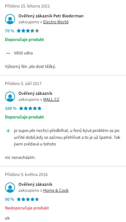 Recenze a zkušenosti s fénem na vlasy Rowenta CV8722