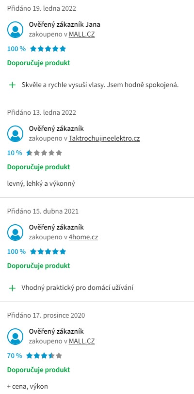 Recenze a zkušenosti s fénem na vlasy Sencor SHD 7120