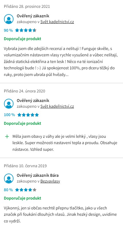 Recenze a zkušenosti s fénem na vlasy Valera Metal Master 584.02