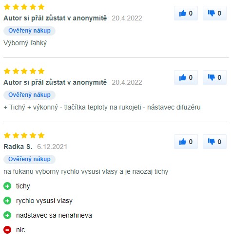 Recenze a zkušenosti s fénem na vlasy Valera SXJ7500RC na Mall