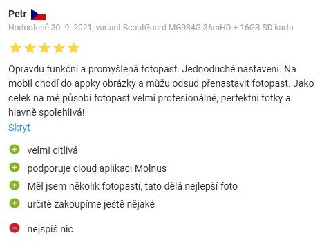 Recenze a zkušenosti s fotopastí ScoutGuard MG984G-36M