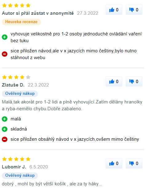 Recenze a zkušenosti s horkovzdušnou fritézou Clatronic FR 3698 na Mall