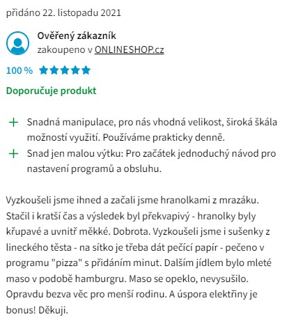 Recenze a zkušenosti s horkovzdušnou fritézou Tefal FW 501815