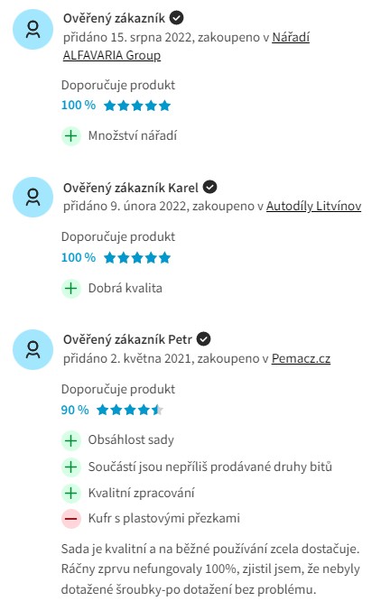 Recenze a zkušenosti s gola sadou Vigor V2461