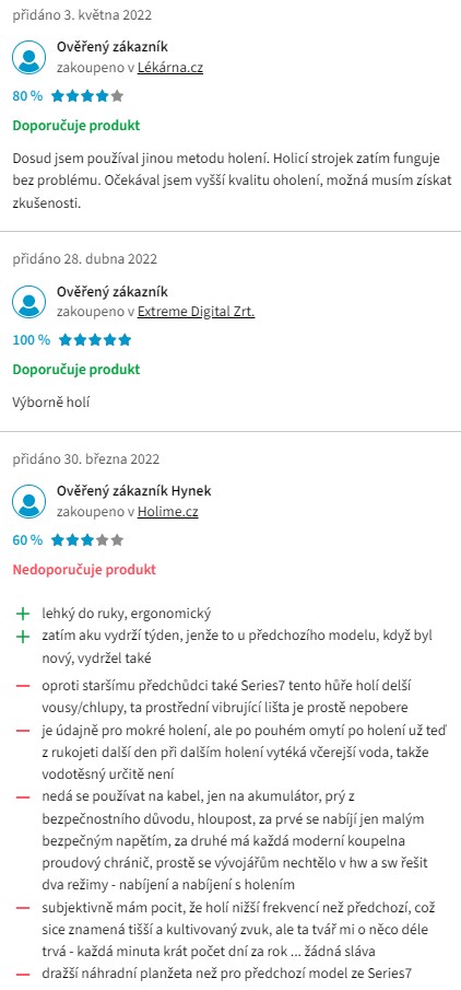 Recenze a zkušenosti s holicím strojkem Braun Series 7 1000s