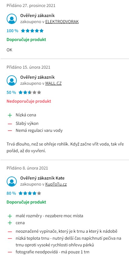 Recenze a zkušenosti s hotdogovačem Gallet Dijon MAH 50