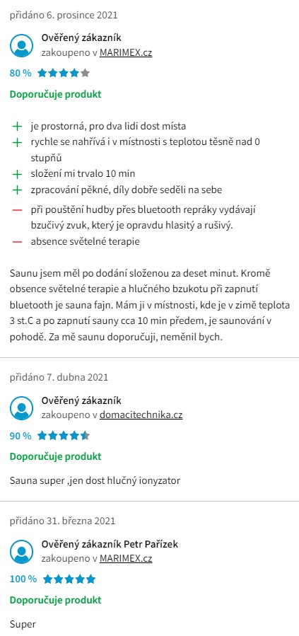 Recenze a zkušenosti s infrasaunou Marimex Popular 3001 L