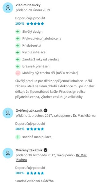 Recenze a zkušenosti s inhalátorem Philips InnoSpire Sami