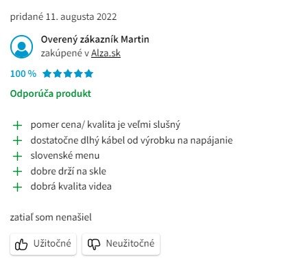 Recenze a zkušenosti s kamerou do auta Navitel AR250 NV