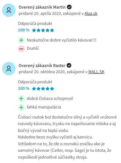 Recenze a zkušenosti s odvápňovačem kávovaru Sage BES007