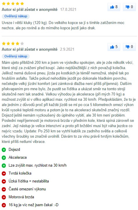 Recenze a zkušenosti s elektrickou koloběžkou Sencor Two Long Range na Mall