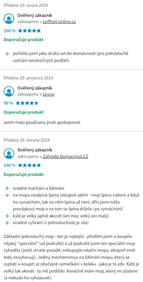 Recenze a zkušenosti s Leifheit Classic mop Set