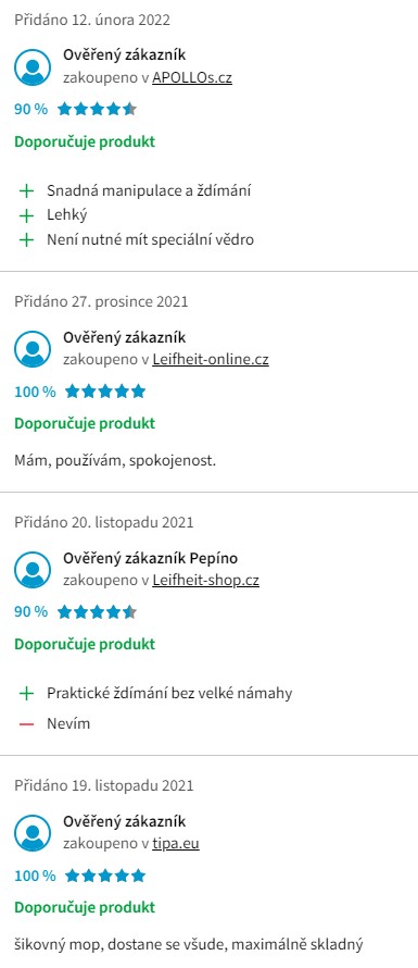 Recenze a zkušenosti s mopem Leifheit Piccolo Micro Duo