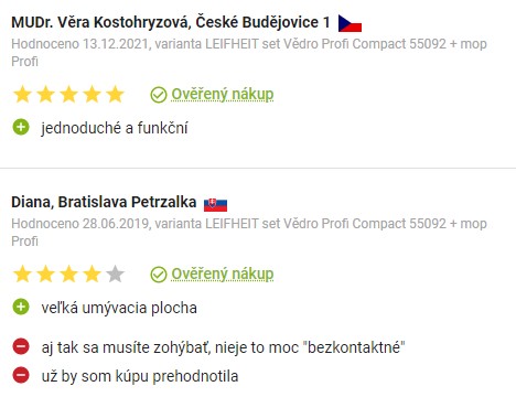 Recenze a zkušenosti s mopem Leifheit set Profi Compact na Alze