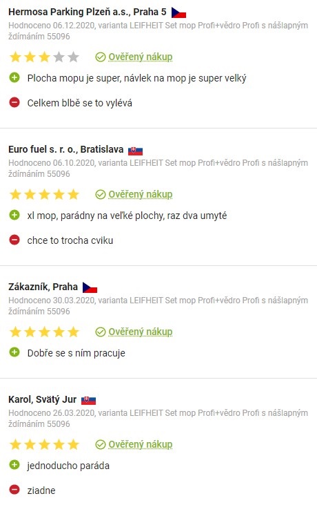 Recenze a zkušenosti s mopem Leifheit Profi Set na Alze