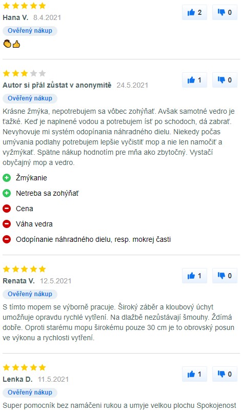 Recenze a zkušenosti s mopem Leifheit Profi Set na Mall