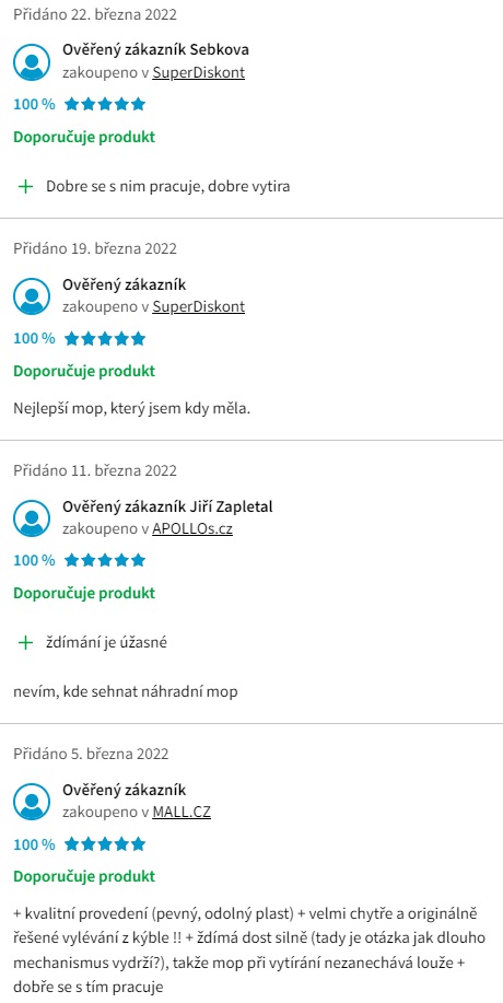 Recenze a zkušenosti s mopem Vileda Easy Wring & Clean Turbo