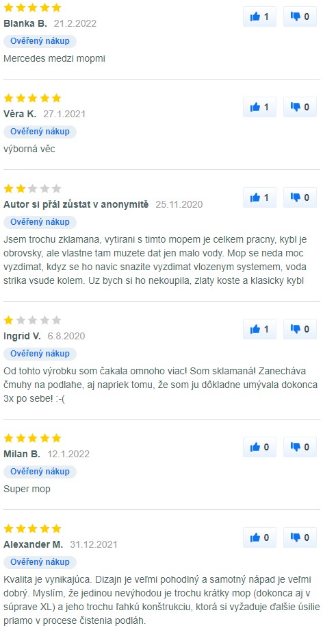 Recenze a zkušenosti s mopem Vileda Ultramat XL Turbo na Mall