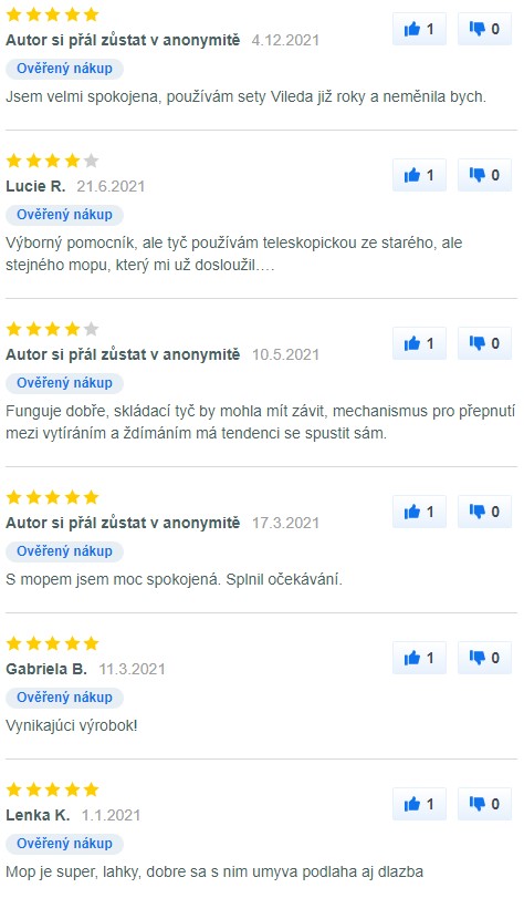 Recenze a zkušenosti s mopem Vileda Ultramax set box na Mall