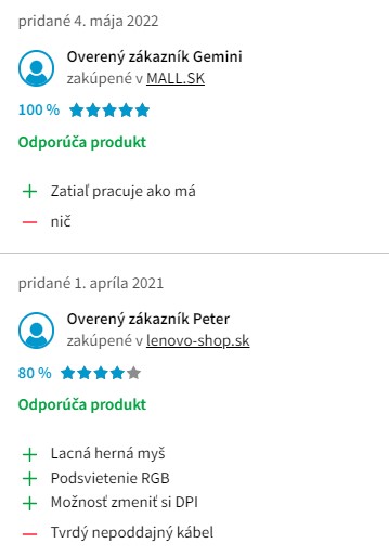 Recenze a zkušenosti s herní myší Lenovo IdeaPad M100 RGB Gaming Mouse