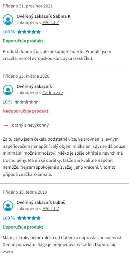 Recenze a zkušenosti s napěňovačem mléka Sage BMF600