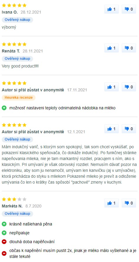 Recenze a zkušenosti s napěňovačem mléka Sencor SMF 4000BK na Mall