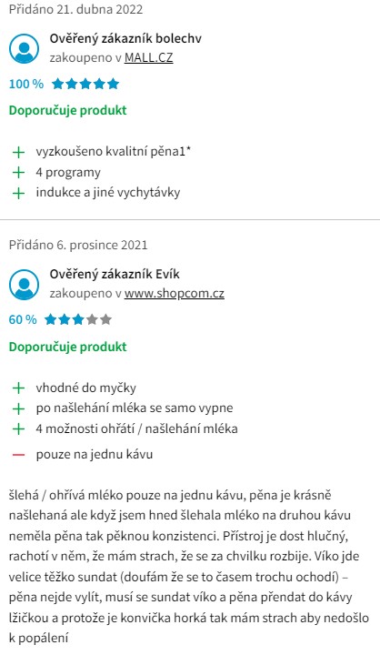 Recenze a zkušenosti s napěňovačem mléka Sencor SMF 4000BK
