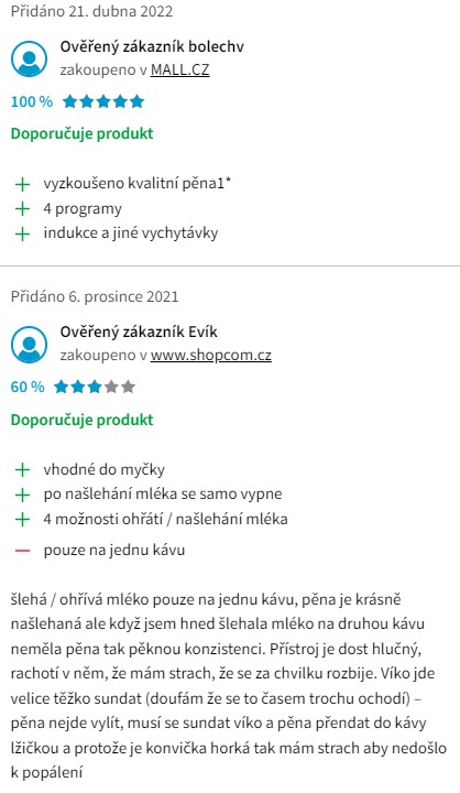 Recenze a zkušenosti s napěňovačem mléka Sencor SMF 4000BK