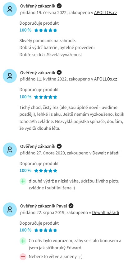 Recenze a zkušenosti s aku nůžkami na živý plot DeWALT DCM563P1