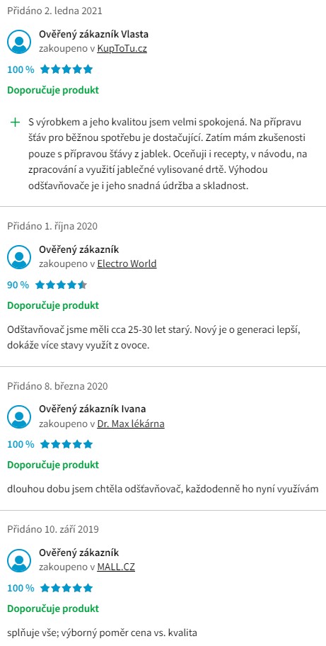 Recenze a zkušenosti s odšťavňovačem Sage BJE410