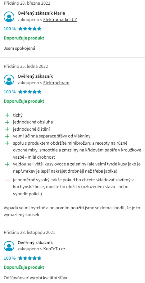 Recenze a zkušenosti s odšťavňovačem Concept LO 7065