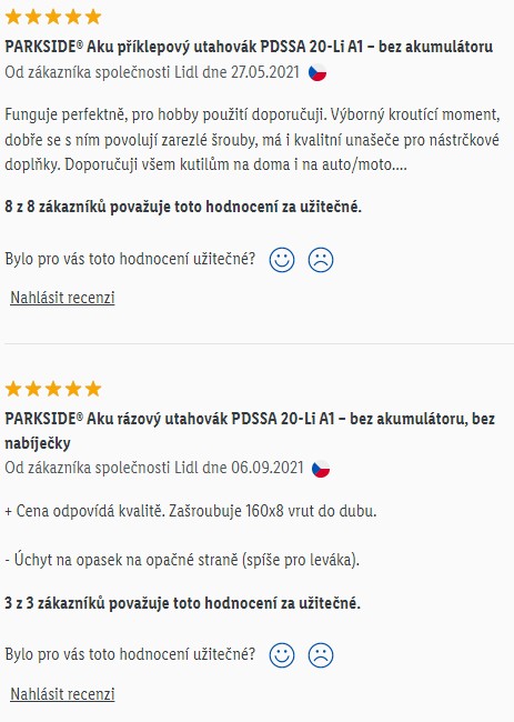 Recenze a zkušenosti s rázovým utahovákem Parkside PDSSA 20-Li A1