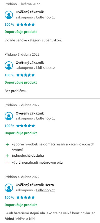 Recenze a zkušenosti s řetězovou pilou Parkside PKSA 40-Li A1