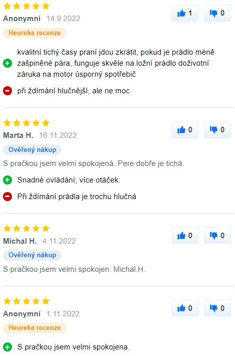 Recenze a zkušenosti s parní pračkou AEG ProSteam AEG LTN7C562C