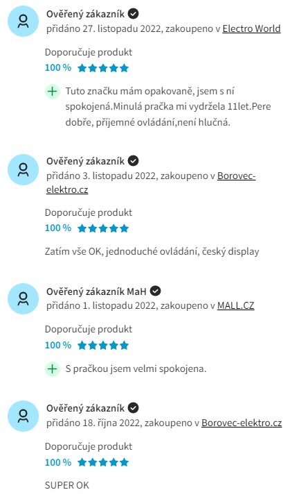 Recenze a zkušenosti s parní pračkou AEG ProSteam AEG LTN7C562C