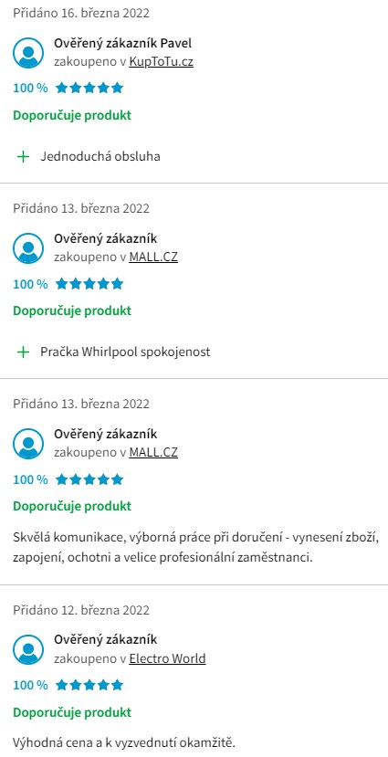 Recenze a zkušenosti s pračkou Whirlpool TDLR 5030L EU/N