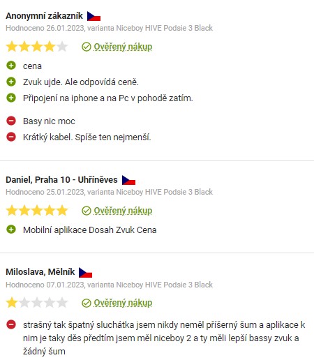 Recenze a zkušenosti se sluchátky Niceboy Hive Podsie 3