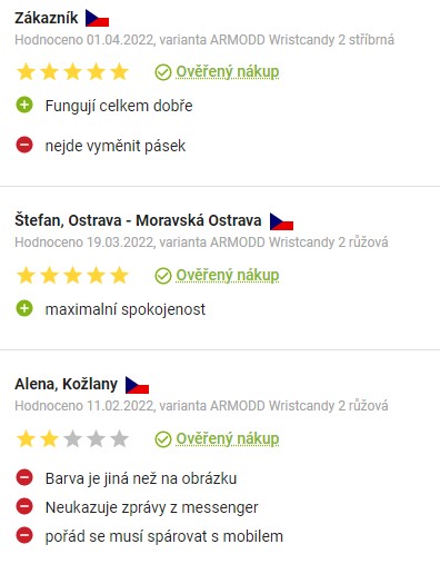 Recenze a zkušenosti se smart hodinkami Armodd Wristcandy 2 na Alze