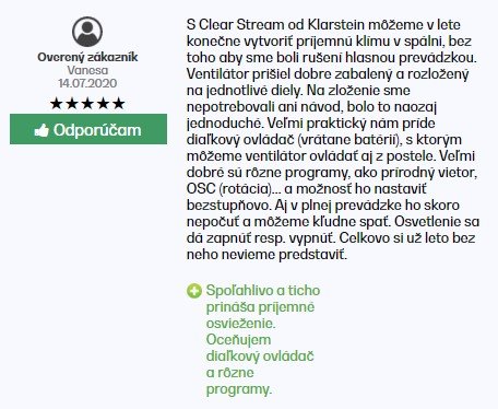 Recenze a zkušenosti se stojanovým ventilátorem Klarstein Clear Stream