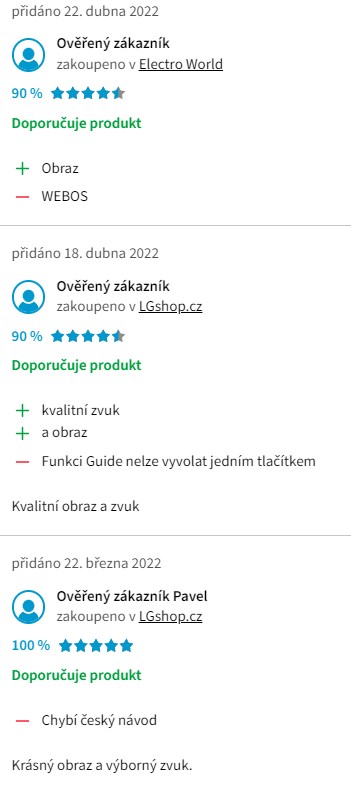 Recenze a zkušenosti s televizorem LG OLED65C11LB