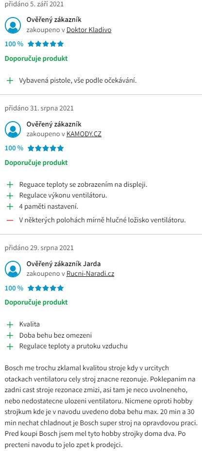 Recenze a zkušenosti s horkovzdušnou pistolí Bosch GHG 23-66 0.601.2A6.301