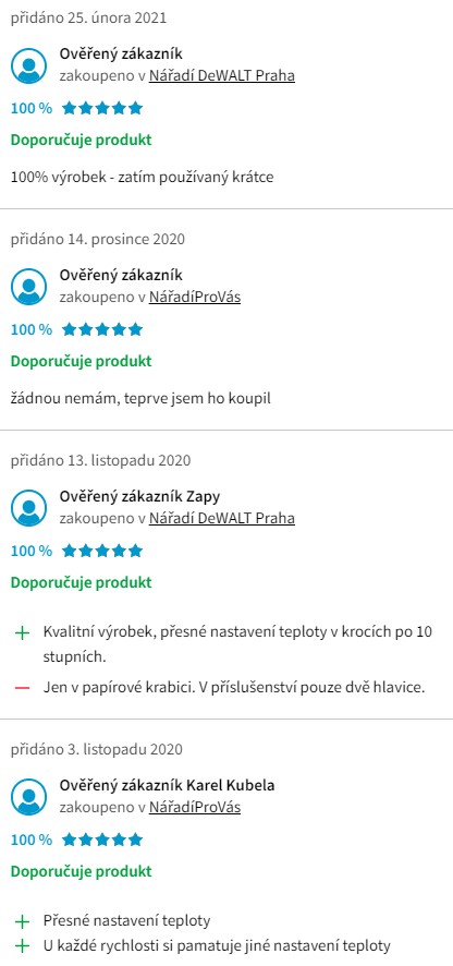 Recenze a zkušenosti s horkovzdušnou pistolí DeWALT D26414