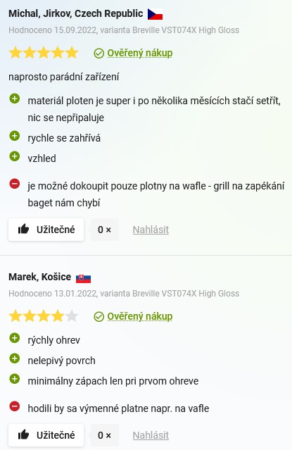 Recenze a zkušenosti s toustovačem Breville VST074