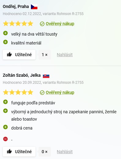 Recenze a zkušenosti s toustovačem Rohnson R-2755