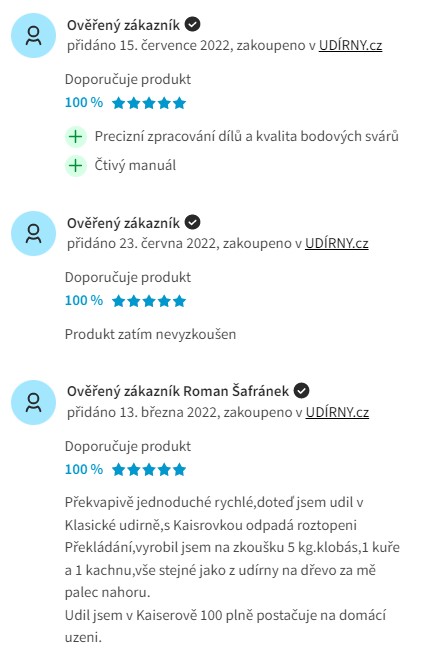 Recenze a zkušenosti s udírnou Kaiser Stovka