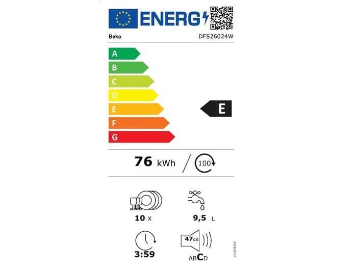 Beko DFS26024W energetický štítek