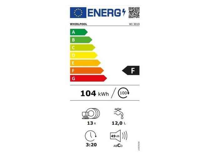 Whirlpool WI 3010 energetický štítek